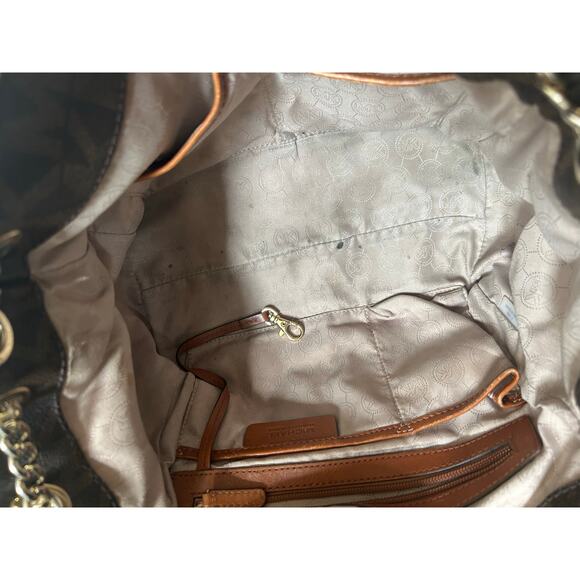 Vintage MICHAEL Michael Kors Brown Signature Leather Jet Set Chain Hobo Bag - Picture 16 of 16